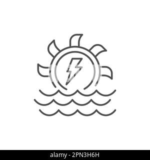 Hydroelectric related vector linear icon Stock Vector