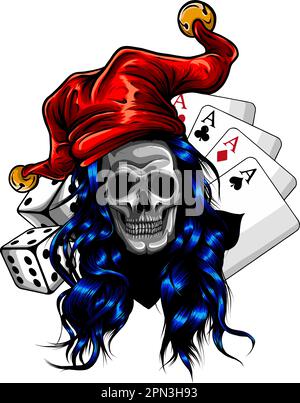 skull head vector illustration on white background Stock Vector