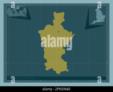 Test Valley, non metropolitan district of England - Great Britain. Solid color shape. Corner auxiliary location maps Stock Photo