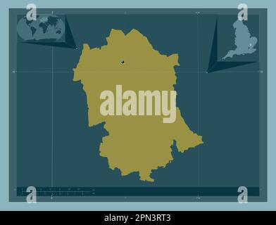 Uttlesford, non metropolitan district of England - Great Britain. Solid color shape. Corner auxiliary location maps Stock Photo