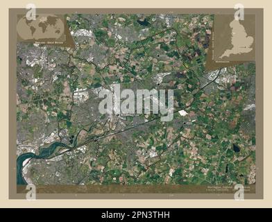 Thh Map Warrington, unitary authority of England - Great Britain. Low ...