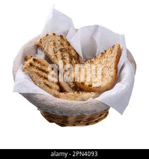 Toast of seeded multigrain bread in basket Stock Photo