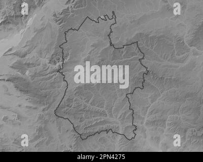 Wiltshire, administrative county of England - Great Britain. Grayscale elevation map with lakes and rivers Stock Photo