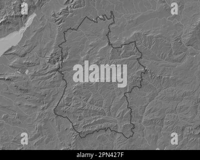 Wiltshire, administrative county of England - Great Britain. Bilevel elevation map with lakes and rivers Stock Photo