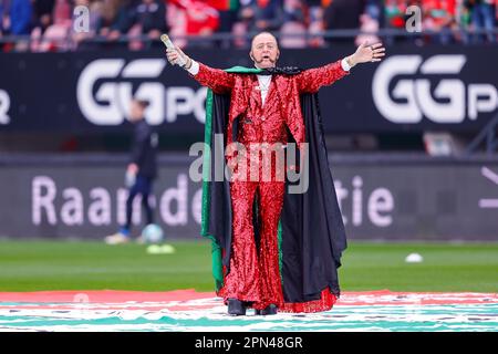 16-04-2023: Sport: NEC v Vitesse  NIJMEGEN, NETHERLANDS - APRIL 16: Ronnie Ruysdael (former singer of De Sjonnies) during the match Eredivisie NEC Nij Stock Photo