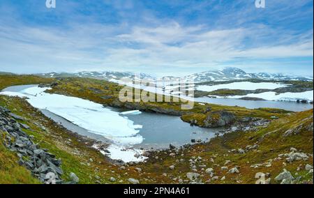 Noth Norway mountain summer tundra valley and small lakes Stock Photo ...
