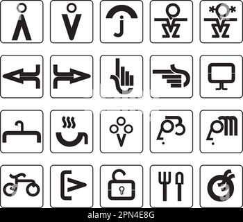 Web design icon set in line style isolated. Icons for seo website and app design and development black on white Stock Vector