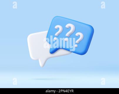 3d rendering faq icon, Stock Vector