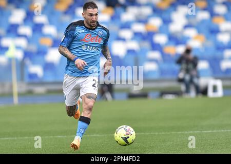 Napoli, Italy. 15th Apr, 2023. Matteo Politano of SSC Napoli in action during the Serie A match between SSC Napoli vs Hekkas Verona at Diego Armando Maradona on April 15, 2023 in Naples, italy (Credit Image: © Agostino Gemito/Pacific Press via ZUMA Press Wire) EDITORIAL USAGE ONLY! Not for Commercial USAGE! Stock Photo