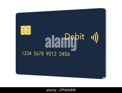 Here is a generic, mock, credit card or debit card that is realistic in design and it is a vector illustration. Stock Vector