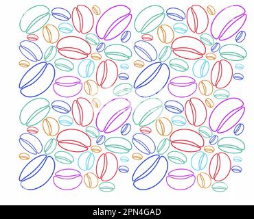 Coffee beans are seen arranged into a background image that is a vector. Stock Vector