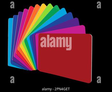 Here is a generic, mock, credit card or debit card that is realistic in design in vector illustration. Blank cards are seen in rainbow of color Stock Vector