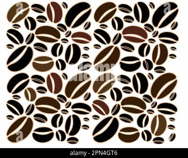 Coffee beans are seen arranged into a background image that is a vector. Stock Vector