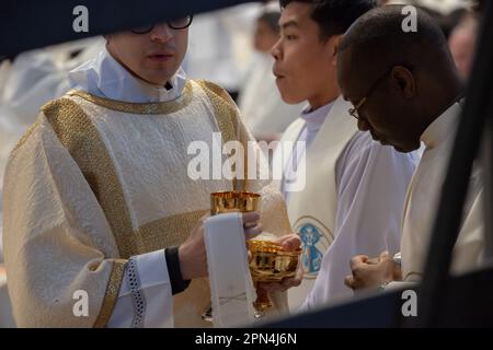 April 06, 2023 - Vatican: Pope Francis celebrates in St. Peter's Basilica the Mass of Chrism on the occasion of Holy Thursday of Easter Week. © Andrea Sabbadini Stock Photo