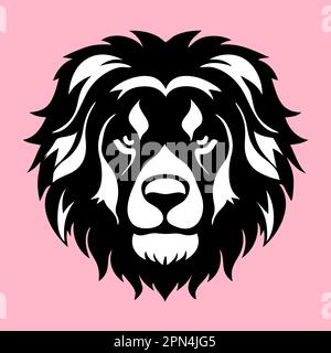 Tibetan Mastiff dog head isolated on white background. Vector illustration. Stock Vector