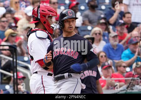 Cleveland Guardians' Josh Bell, left, and Jose Ramirez pose after receiving  their Silver Slugger Awards before a baseball game against the Seattle  Mariners, Saturday, April 8, 2023, in Cleveland. (AP Photo/Ron Schwane