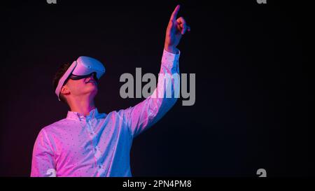 Man Exploring Virtual Reality Stock Photo