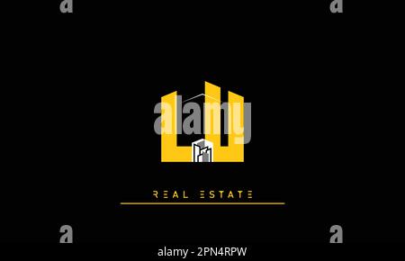Real Estate letters Modern Creative logo LU , UL Stock Vector