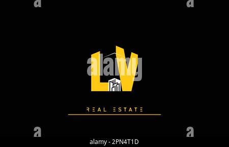 Real Estate letters Modern Creative logo LV , VL Stock Vector