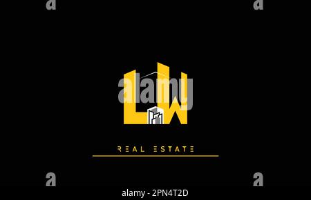 Real Estate letters Modern Creative logo LW , WL Stock Vector