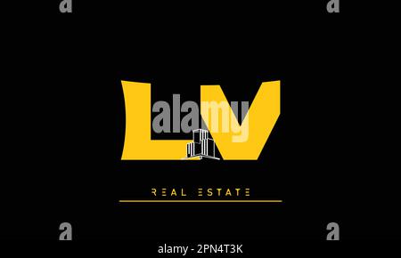 Real Estate letters Modern Creative logo LV , VL Stock Vector