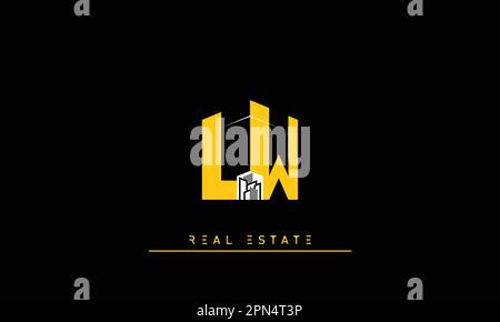 Real Estate letters Modern Creative logo LW , WL Stock Vector