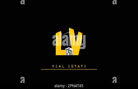 Real Estate letters Modern Creative logo LV , VL Stock Vector
