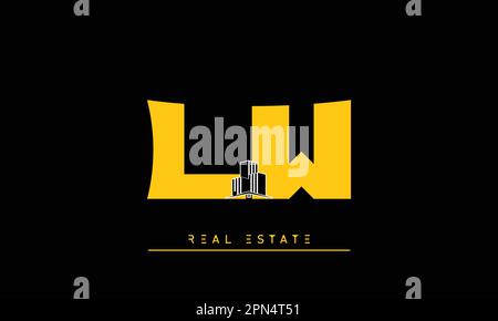 Real Estate letters Modern Creative logo LW , WL Stock Vector