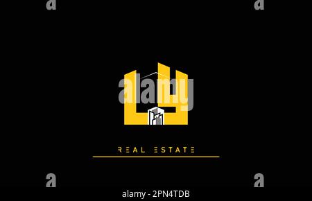 Real Estate letters Modern Creative logo LY , YL Stock Vector