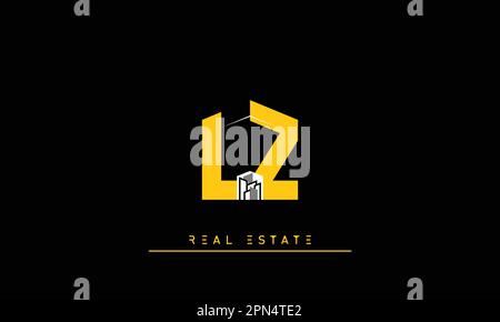 Real Estate letters Modern Creative logo LZ , ZL Stock Vector