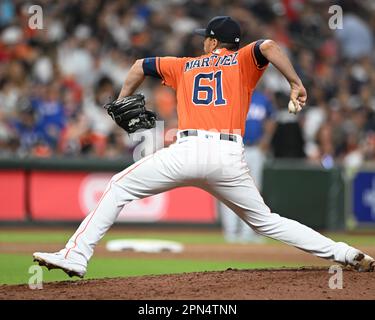 Houston Astros relief pitcher Seth Martinez delivers during the ninth ...