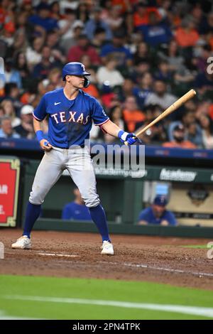 Texas Rangers third baseman Josh Jung (6) during the MLB game between the Texas Ranges and the Houston Astros on Friday, April 14, 2023 at Minute Maid Stock Photo