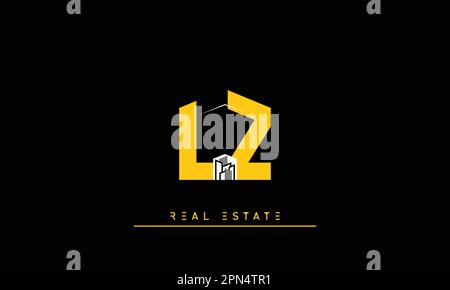 Real Estate letters Modern Creative logo LZ , ZL Stock Vector