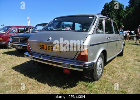 A 1981 Austin Maxi parked on display at the 47th Historic Vehicle Gathering, Powderham, Devon, England, UK. Stock Photo