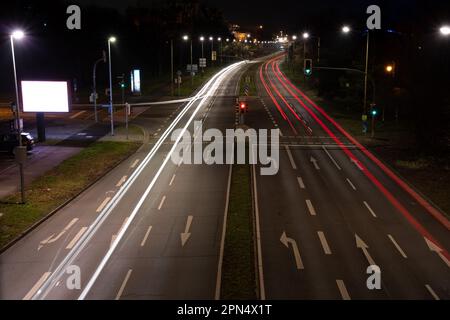 Long exposure of large junction from above Stock Photo