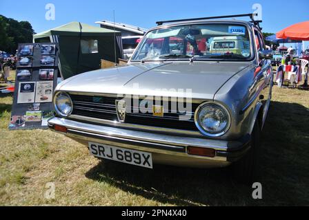 A 1981 Austin Maxi parked on display at the 47th Historic Vehicle Gathering, Powderham, Devon, England, UK. Stock Photo