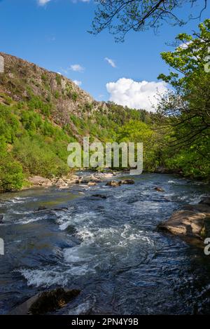 The Aberglaslyn Pass near Beddgelert in Snowdonia national park, North Wales Stock Photo