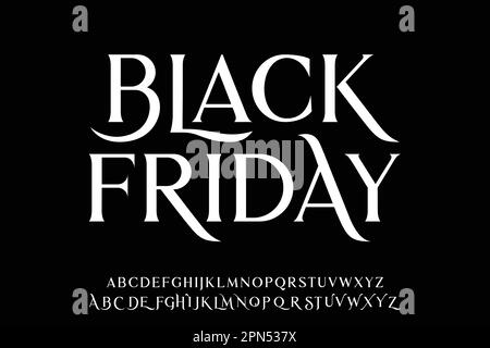 Decorative serif alphabets font vector with alternates Stock Vector