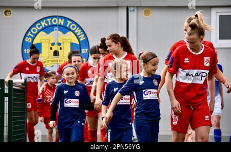 Teesside, UK. 16 Apr 2023. Middlesbrough Women FC played Barnsley Women’s  FC in the FA Women’s National League Division One North. The visitors won 0-2 at the Map Group UK Stadium in Stockton-on-Tees despite a good performance from the home side. Credit: Teesside Snapper/Alamy Live News Stock Photo