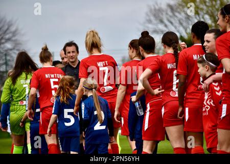 Teesside, UK. 16 Apr 2023. Middlesbrough Women FC played Barnsley Women’s  FC in the FA Women’s National League Division One North. The visitors won 0-2 at the Map Group UK Stadium in Stockton-on-Tees despite a good performance from the home side. Credit: Teesside Snapper/Alamy Live News Stock Photo