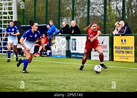 Teesside, UK. 16 Apr 2023. Middlesbrough’s Anna Wuerfel pictured as Middlesbrough Women FC played Barnsley Women’s  FC in the FA Women’s National League Division One North. The visitors won 0-2 at the Map Group UK Stadium in Stockton-on-Tees despite a good performance from the home side. Credit: Teesside Snapper/Alamy Live News Stock Photo