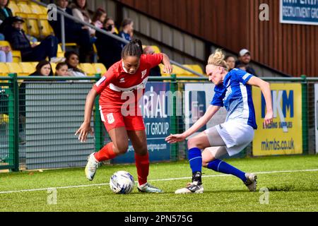 Teesside, UK. 16 Apr 2023. Middlesbrough’s Armani Maxwell pictured as Middlesbrough Women FC played Barnsley Women’s  FC in the FA Women’s National League Division One North. The visitors won 0-2 at the Map Group UK Stadium in Stockton-on-Tees despite a good performance from the home side. Credit: Teesside Snapper/Alamy Live News Stock Photo