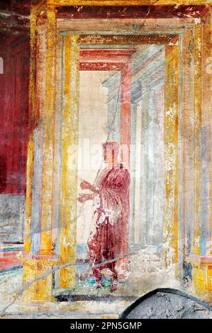 Mural, Terme del Foro, therm, archaeological site, Pompeii, Pompeii, Naples, Campania, Italy Stock Photo
