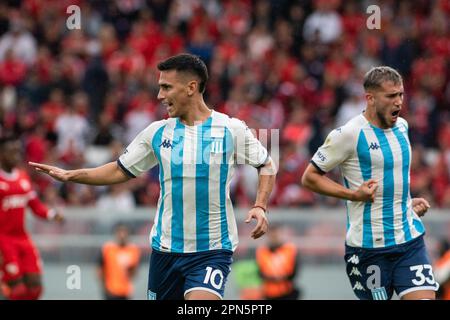 Ciudad De Avellaneda, Argentina. 16th Apr, 2023. Gabriel Hauche of Racing  Club looks on during a Liga Profesional 2023 match between Independiente  and Racing Club at Estadio Libertadores de America. Final Score