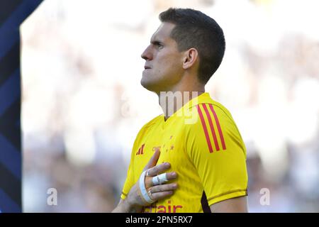 April 16, 2023, SÃ£o Paulo, Sao Paulo, Brazil, Brazil: SAO PAULO, BRAZIL - APRIL 16: Rafael Cabral of Cruzeiro during a match between Corinthians and Cruzeiro of Campeonato Brasileiro 2023 at Neo Quimica Arena on April 16, 2023, in SÃ£o Paulo, Brazil. (Credit Image: © Leandro Bernardes/PX Imagens via ZUMA Press Wire) EDITORIAL USAGE ONLY! Not for Commercial USAGE! Stock Photo