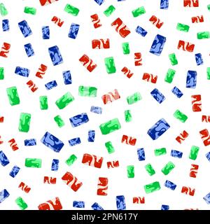 Can for soft drink seamless pattern. Storing cocktails and soda in jar. cold drinks in hot summer weather. Vector ornament for design of posters and p Stock Vector