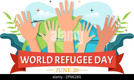 World Refugee Day on 20 June Vector Illustration with Immigration ...