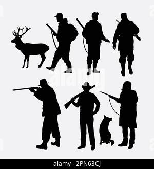 Hunter silhouettes. Good use for symbol, logo, web icon, mascot, or any design you want. Easy to use. Stock Vector