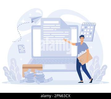 Making online purchase concept, Prepayment terms, cashback service, pending payment, flat vector modern illustration Stock Vector
