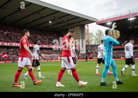 Nottingham, UK. 16th April 2023. Felipe of Nottingham Forest during the Premier League match between Nottingham Forest and Manchester United at the City Ground, Nottingham on Sunday 16th April 2023. (Photo: Jon Hobley | MI News) Credit: MI News & Sport /Alamy Live News Stock Photo